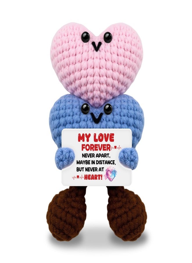 AICHPVOY Positive Support Crochet Gifts for Boyfriend Handmade Crochet Heart Plaque Gift for Boyfriend Husband Anniversary Birthday Valentine Romantic Couples Decor - Image 1